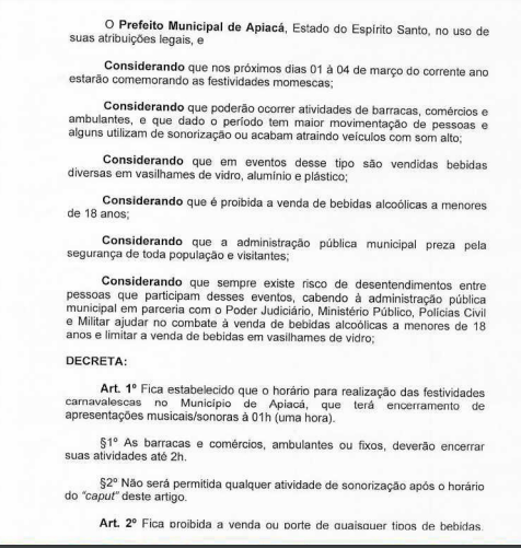 2-9 Apiacá Estabelece Medidas Rigorosas para o Carnaval 2025