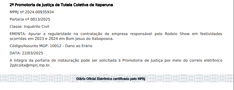 1 O Rodeio Era Show, Agora Virou Inquérito