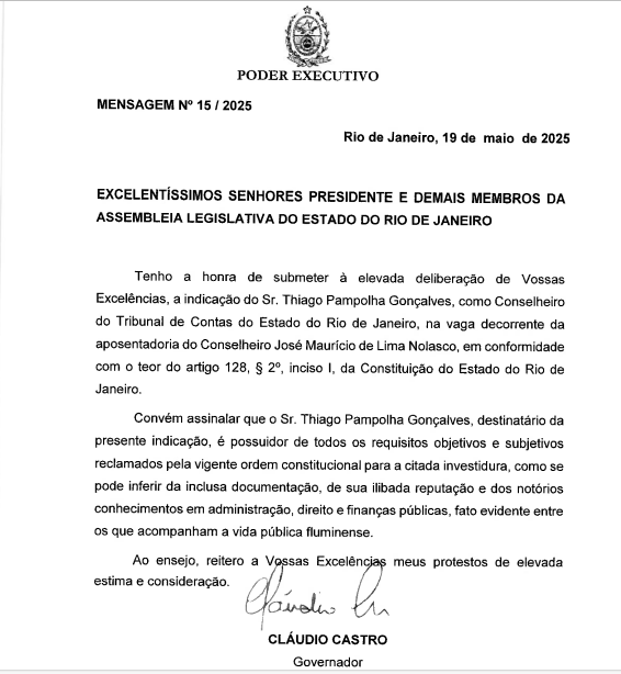 governador-1 Castro Oficializa Indicação de Pampolha ao TCE e ALERJ Convoca Sabatina