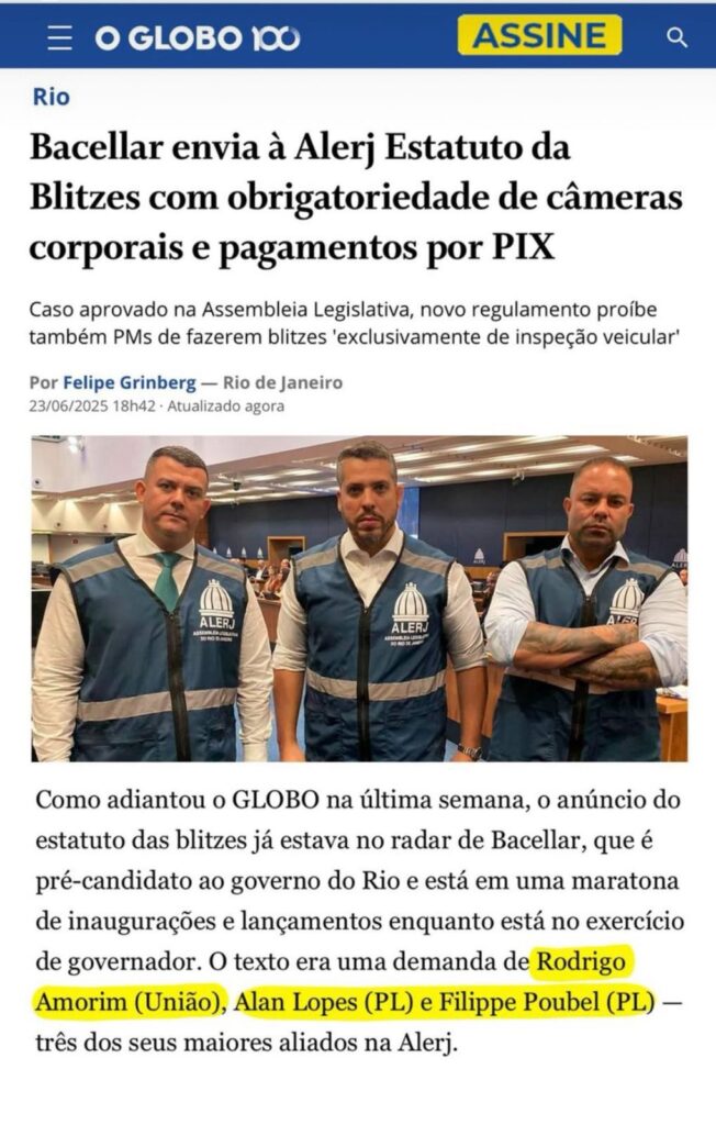 Alan-Lopes-652x1024 Governador em Exercício Rodrigo Bacellar Propõe Criação do 'Estatuto das Blitzes'