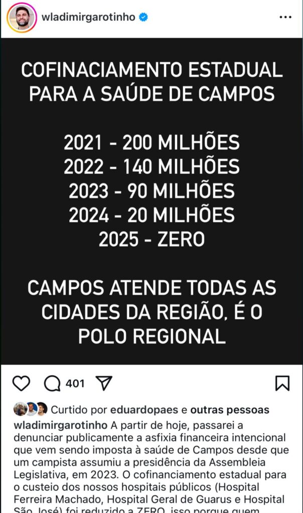 Campos-1-604x1024 Gestão ou Selfie? Wladmir Garotinho Culpa Estado e é Desmentido Sobre Saúde de Campos