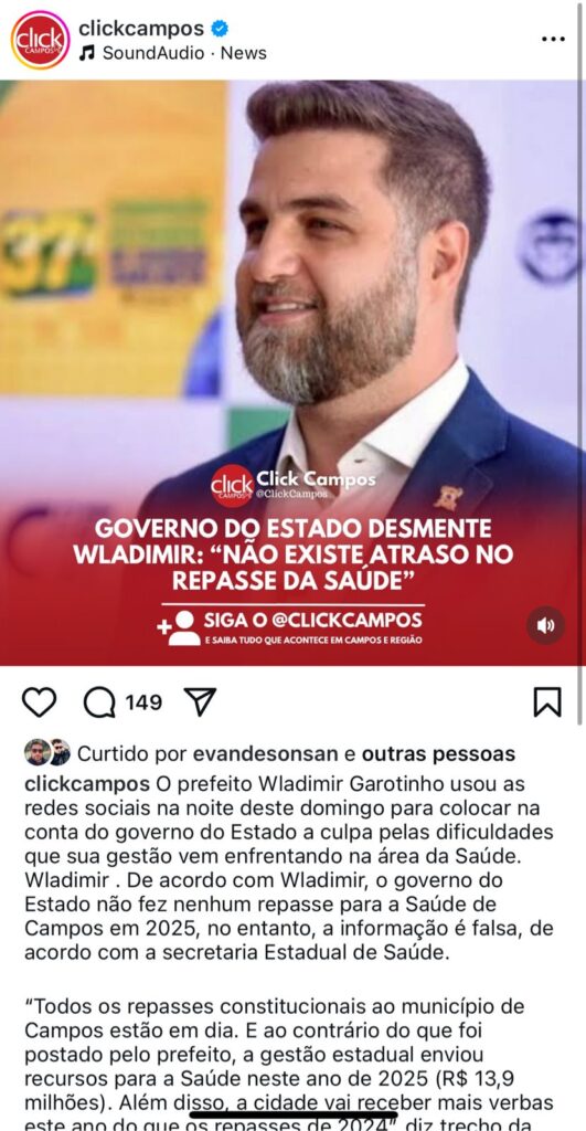 Campos3-531x1024 Gestão ou Selfie? Wladmir Garotinho Culpa Estado e é Desmentido Sobre Saúde de Campos
