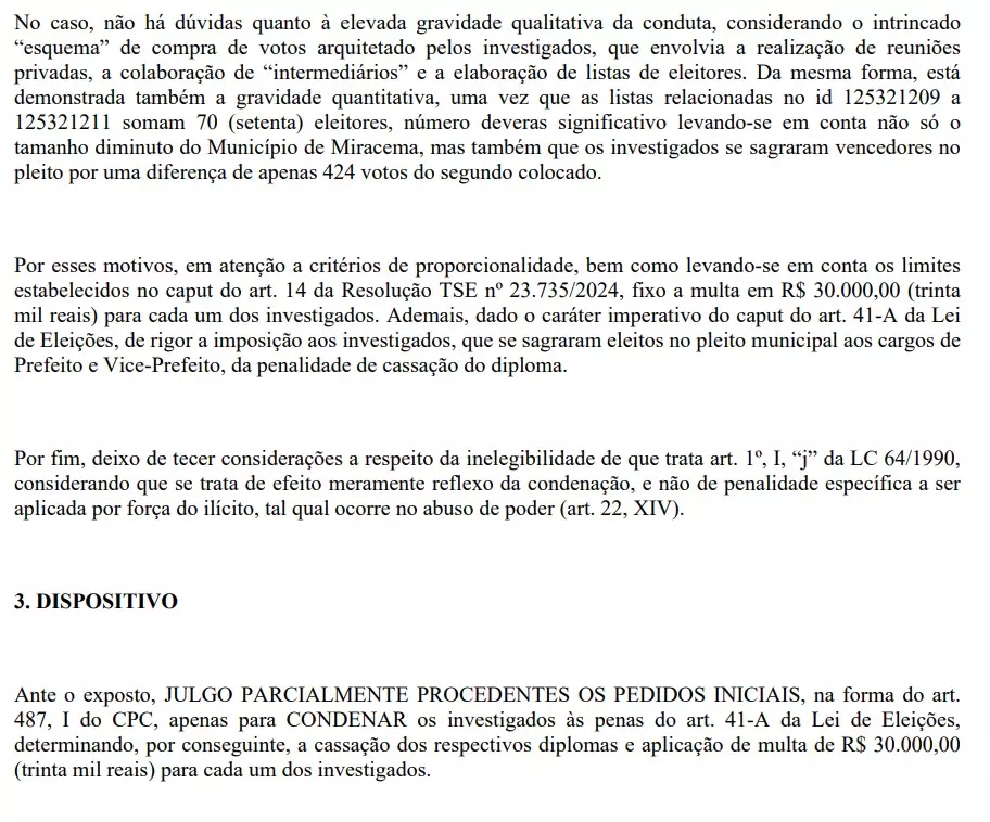 mira Justiça Eleitoral cassa Alessandra Freire, prefeita de Miracema, por compra de votos