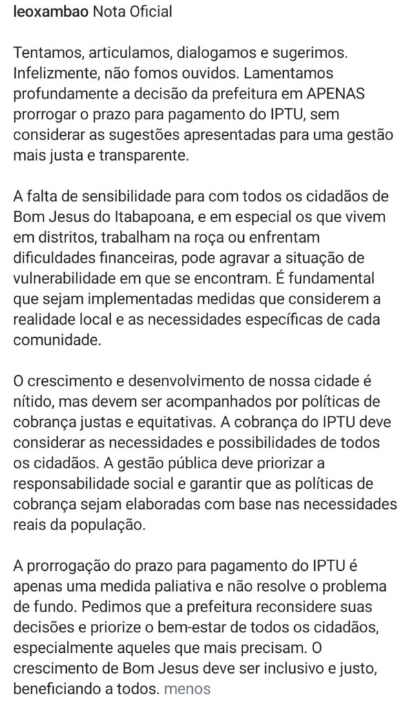 leo-xambao-601x1024 Aumento do IPTU: Moradores de Bom Jesus Enfrentam Reajustes Pesados em Vários Bairros