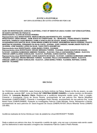 sentenca-1-3 Justiça Eleitoral Nega Sigilo em Processo Sobre Fraude à Cota de Gênero em Bom Jesus