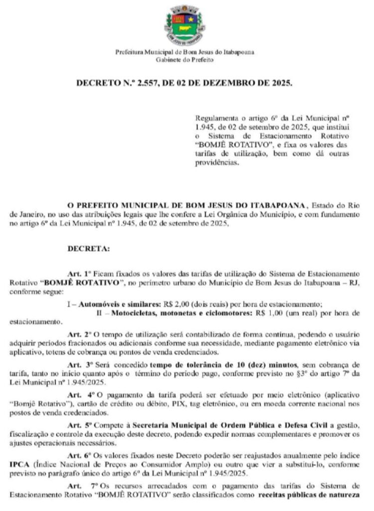 estacionamento-750x1024 BOMJÉ ROTATIVO: Agora é oficial — estacionar em Bom Jesus vai custar, e o decreto veio embrulhado para presente de Natal